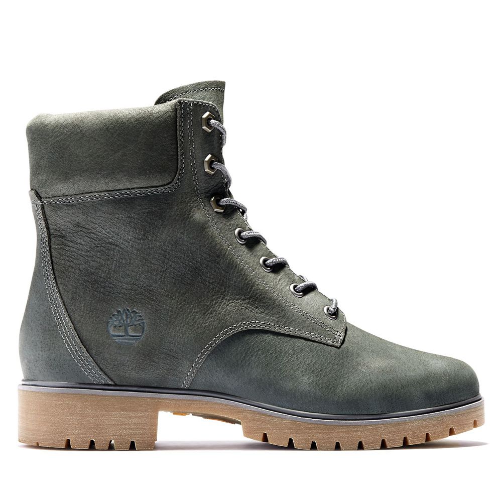 Bocanci 6-Inch Timberland Dama Gri Inchis - Jayne Waterproof Piele - Romania - YJBGQA139